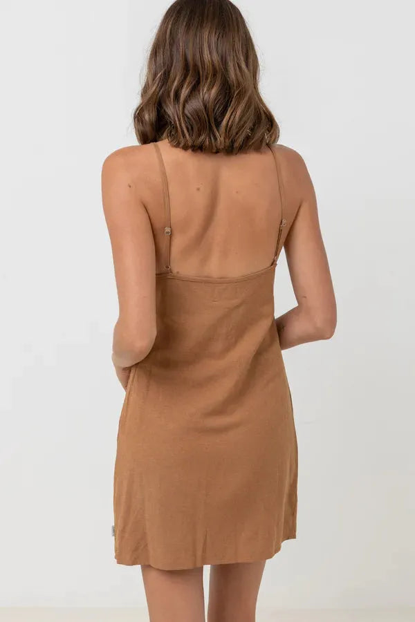 Rhythm Classic Slip Dress Caramel