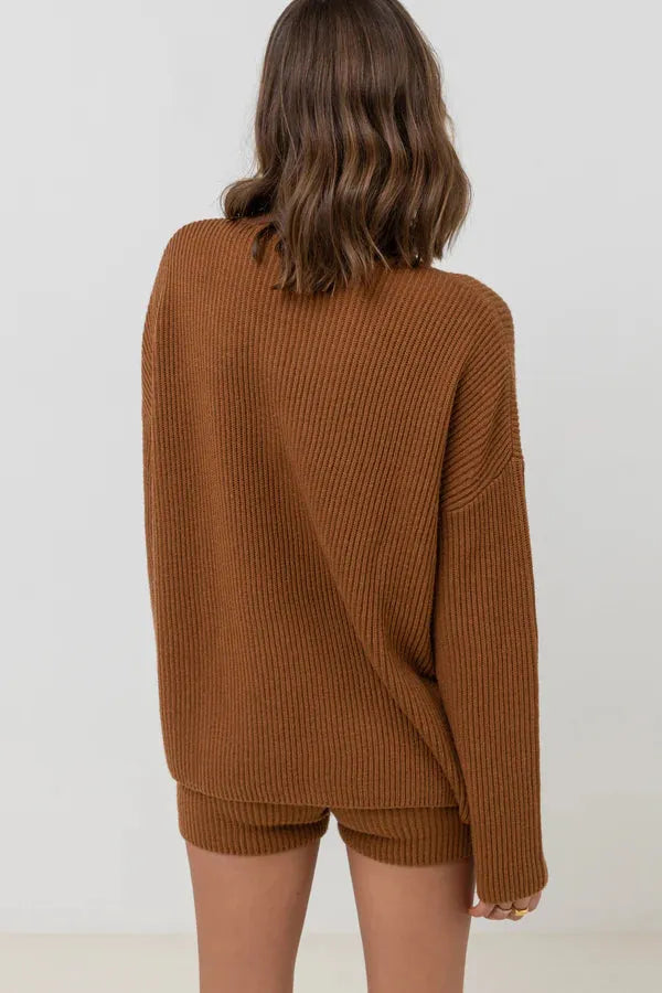 Rhythm Classic Knit Jumper Caramel