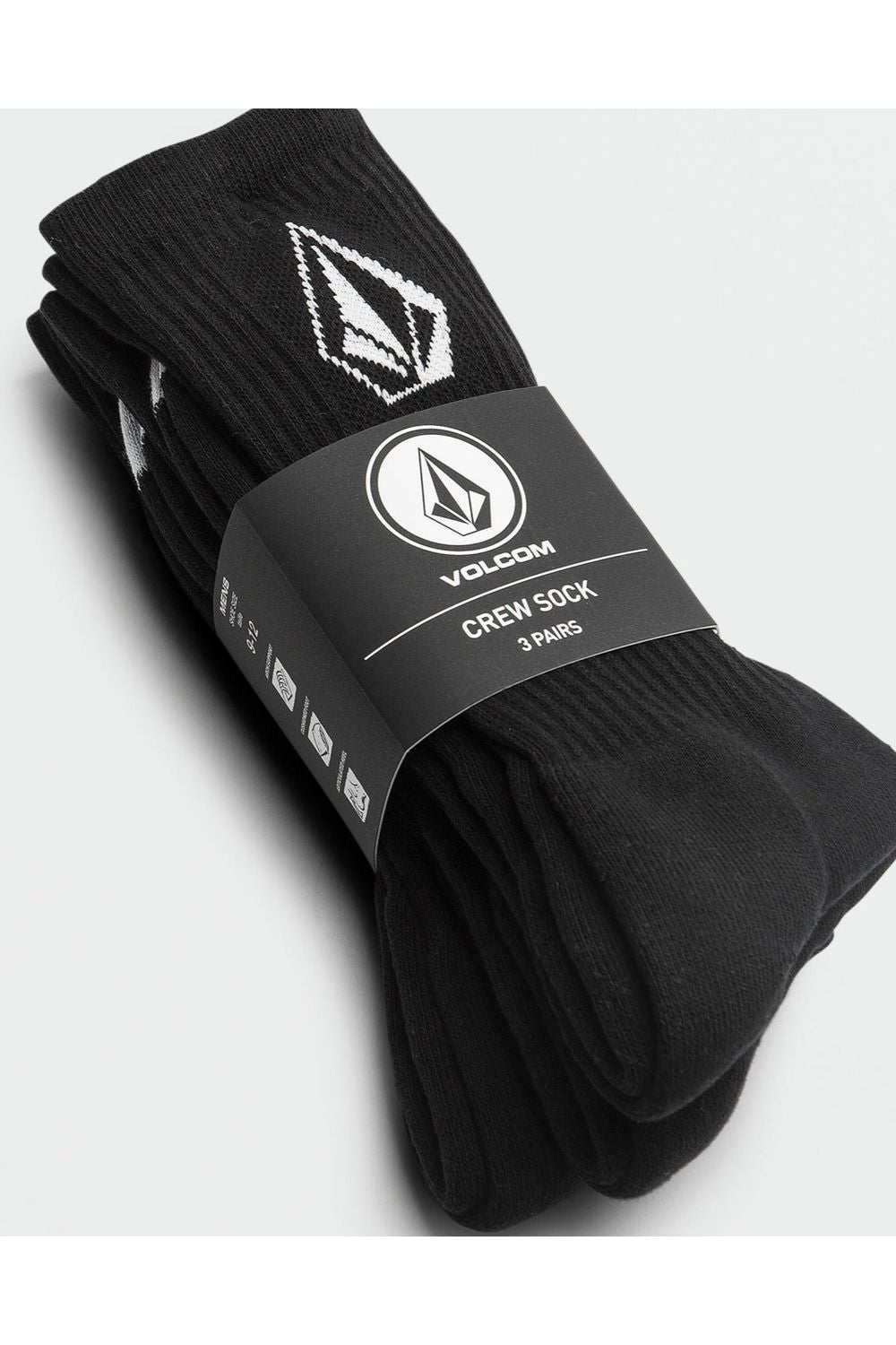 Volcom Full Stone Sock 3Pk Black
