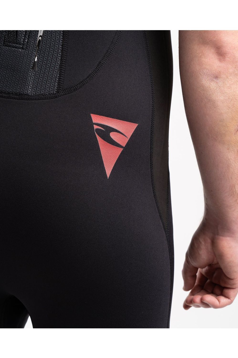 Tiki Tech 3/2 Spring Wetsuit with Back Zip - Black & Red