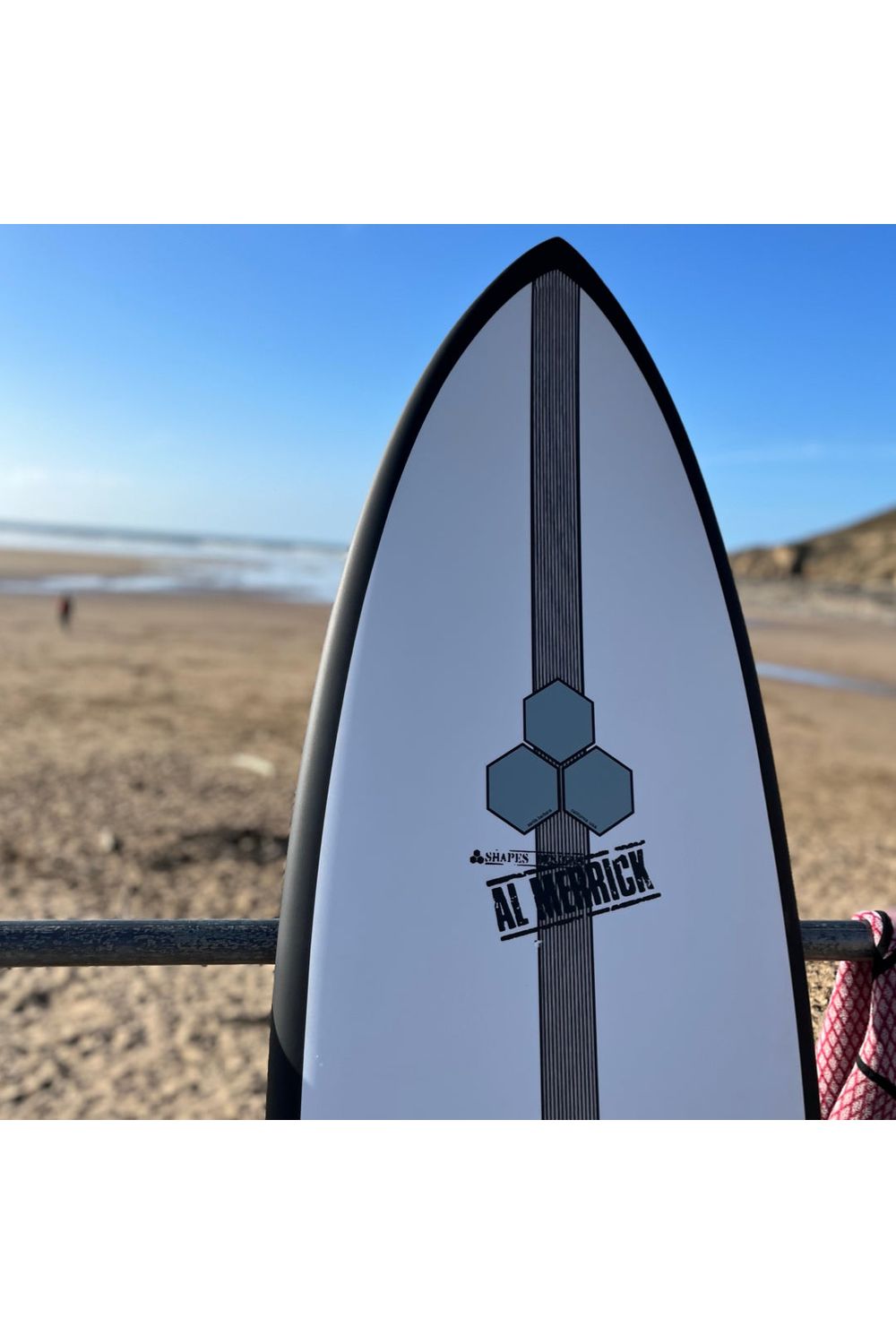 Torq Pod Mod Surfboard at beach top half