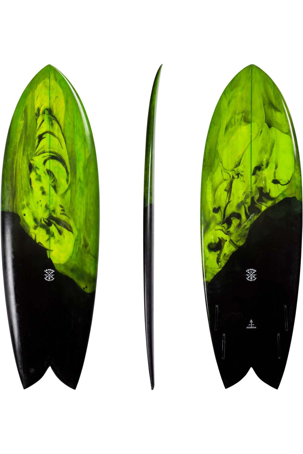 Seduction Surfboards x Demons of Doom Killers Ishfish 5'6 Green Black