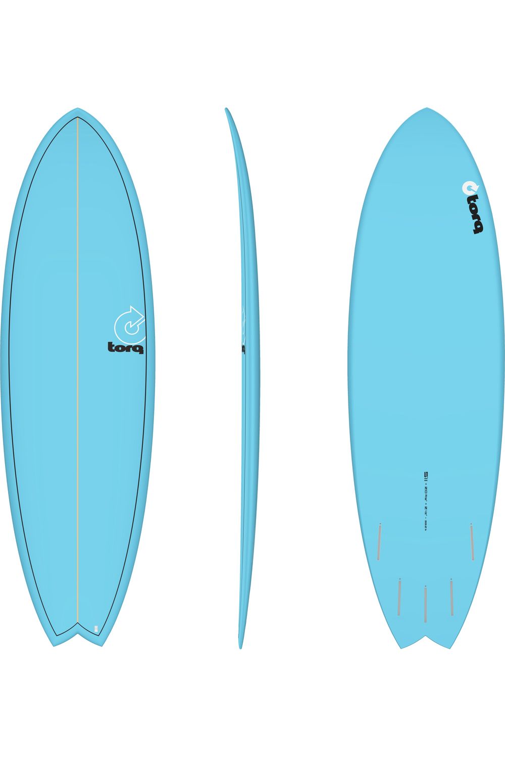 Torq TET Mod Fish Surfboard Pinline Blue