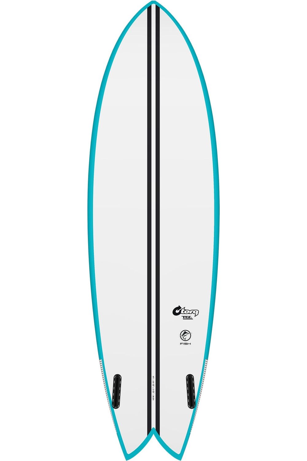 Torq TEC Fish Twin Surfboard in Teal/White
