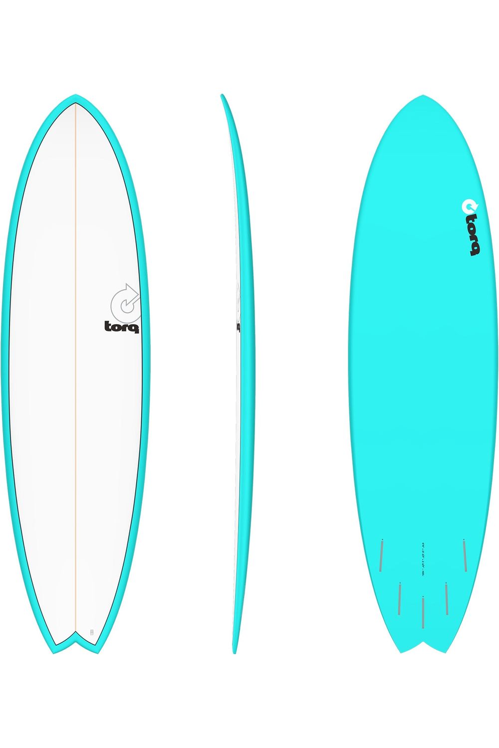 Torq TET Mod Fish Surfboard in Pinline Miami Blue