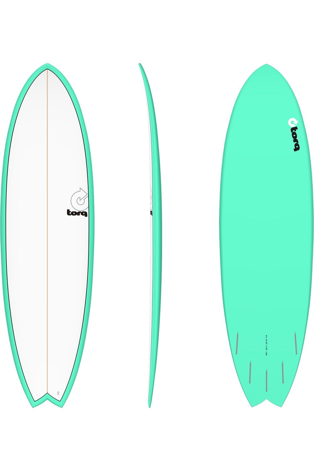 Torq TET Mod Fish Surfboard in Pinline Seagreen