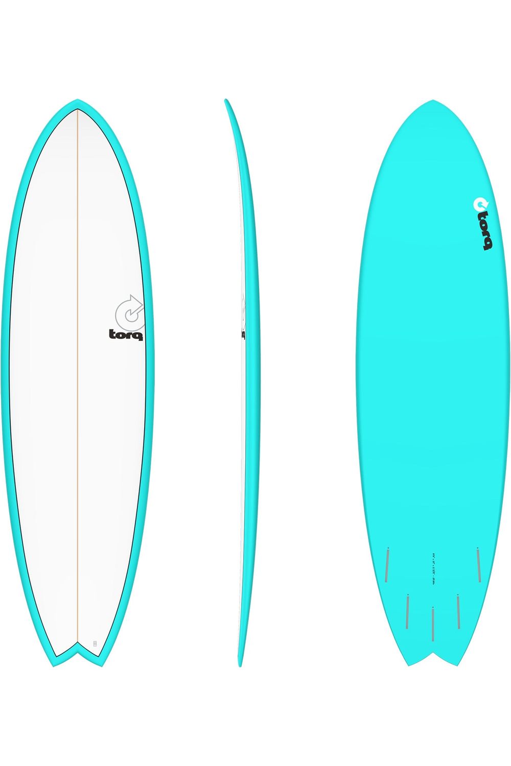 Torq TET Mod Fish Surfboard in Pinline Miami Blue