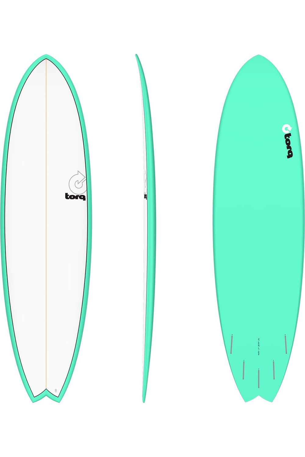Torq TET Mod Fish Surfboard in Pinline Seagreen