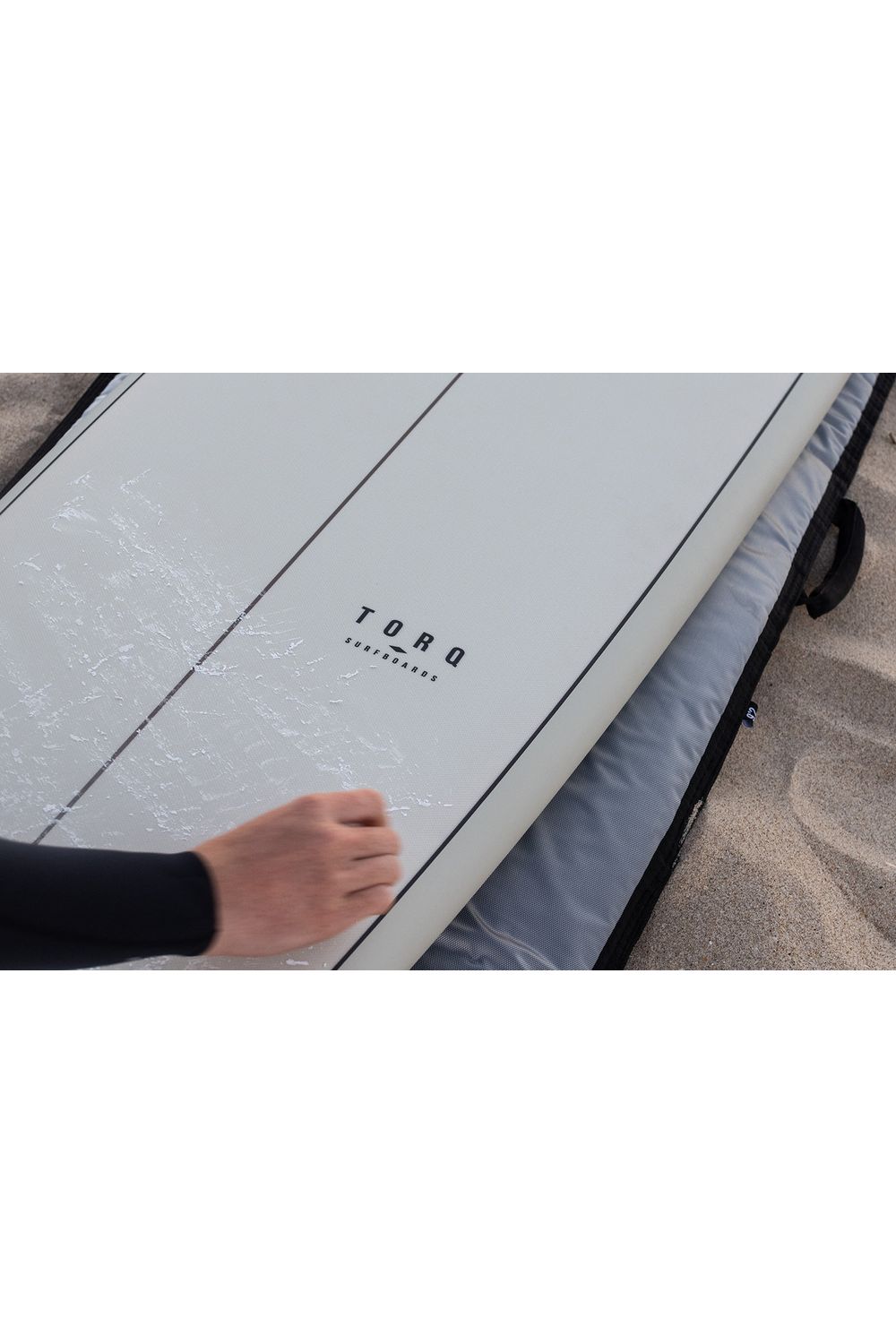 Torq TET Longboard Surfboard in Pinline White