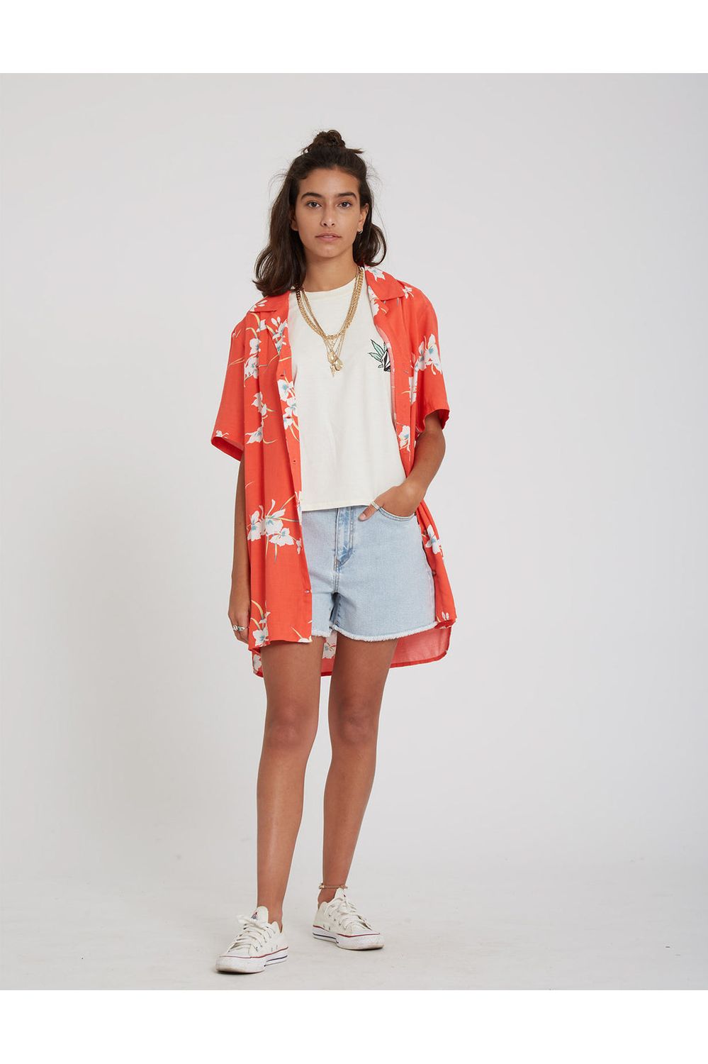 Volcom Retro Resort Tunic Red