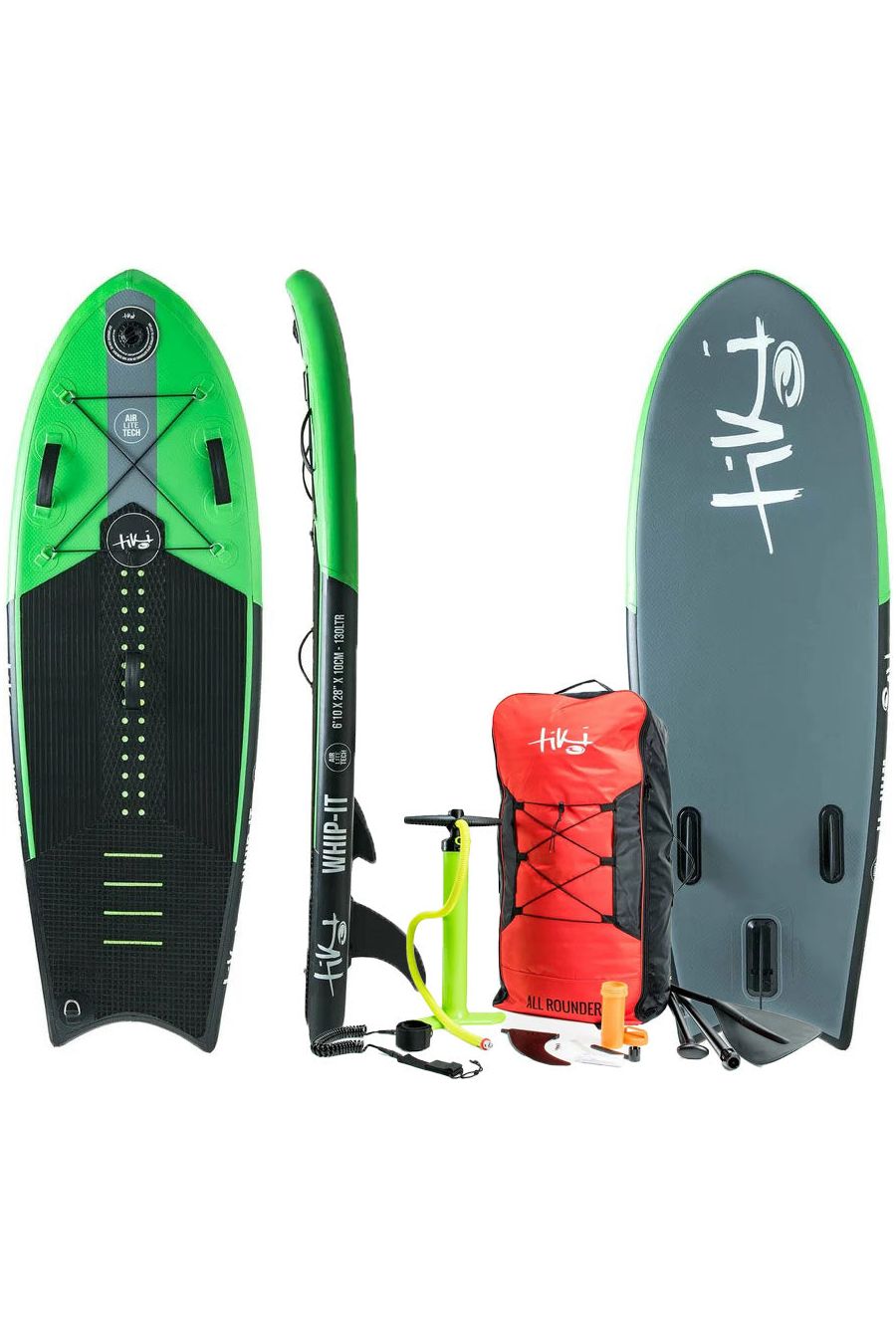 Tiki 6'10 Whip It Inflatable SUP + Accessories Pack with Paddle