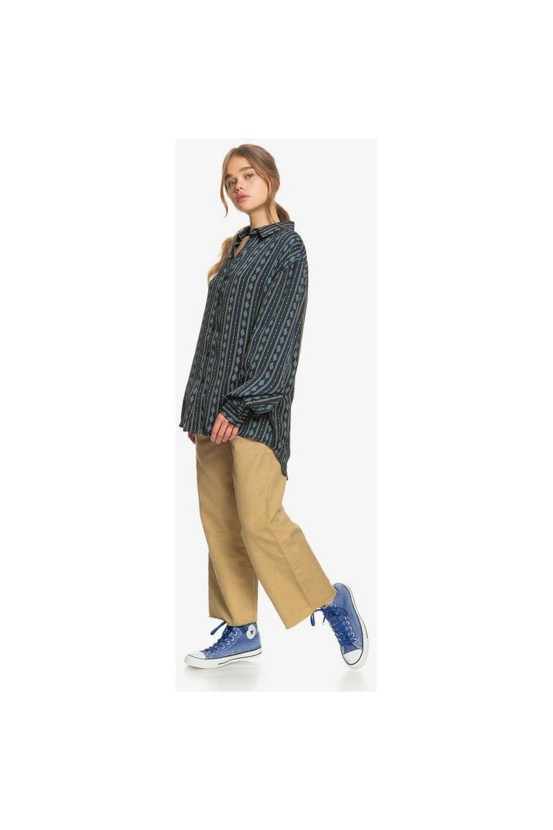 Quiksilver Diamond Stripe Long Sleeve Navy Shirt