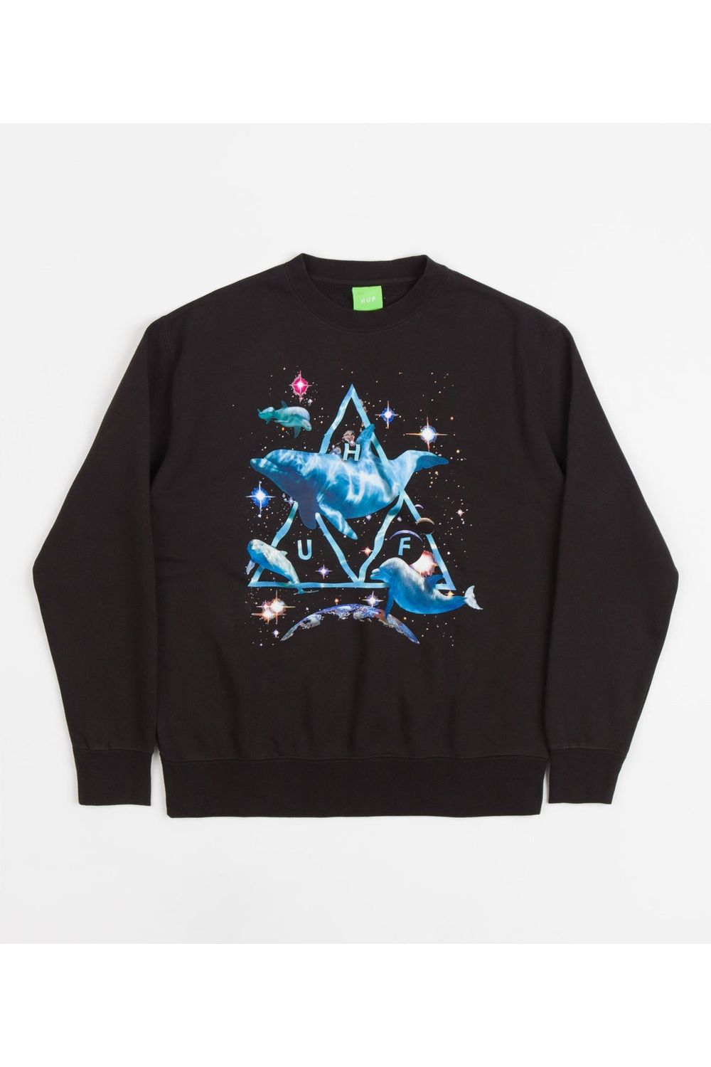 Huf Space Dolphins Wash Crewneck