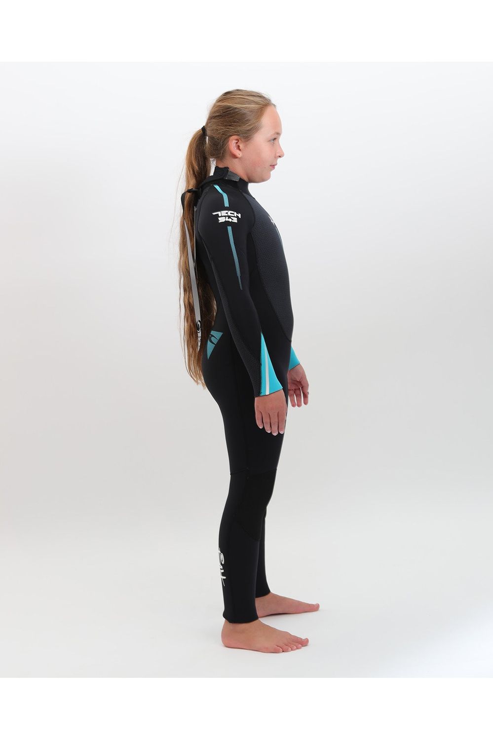 Tiki Junior Tech 5/4/3 GBS Wetsuit - Back Zip - Black/Blue