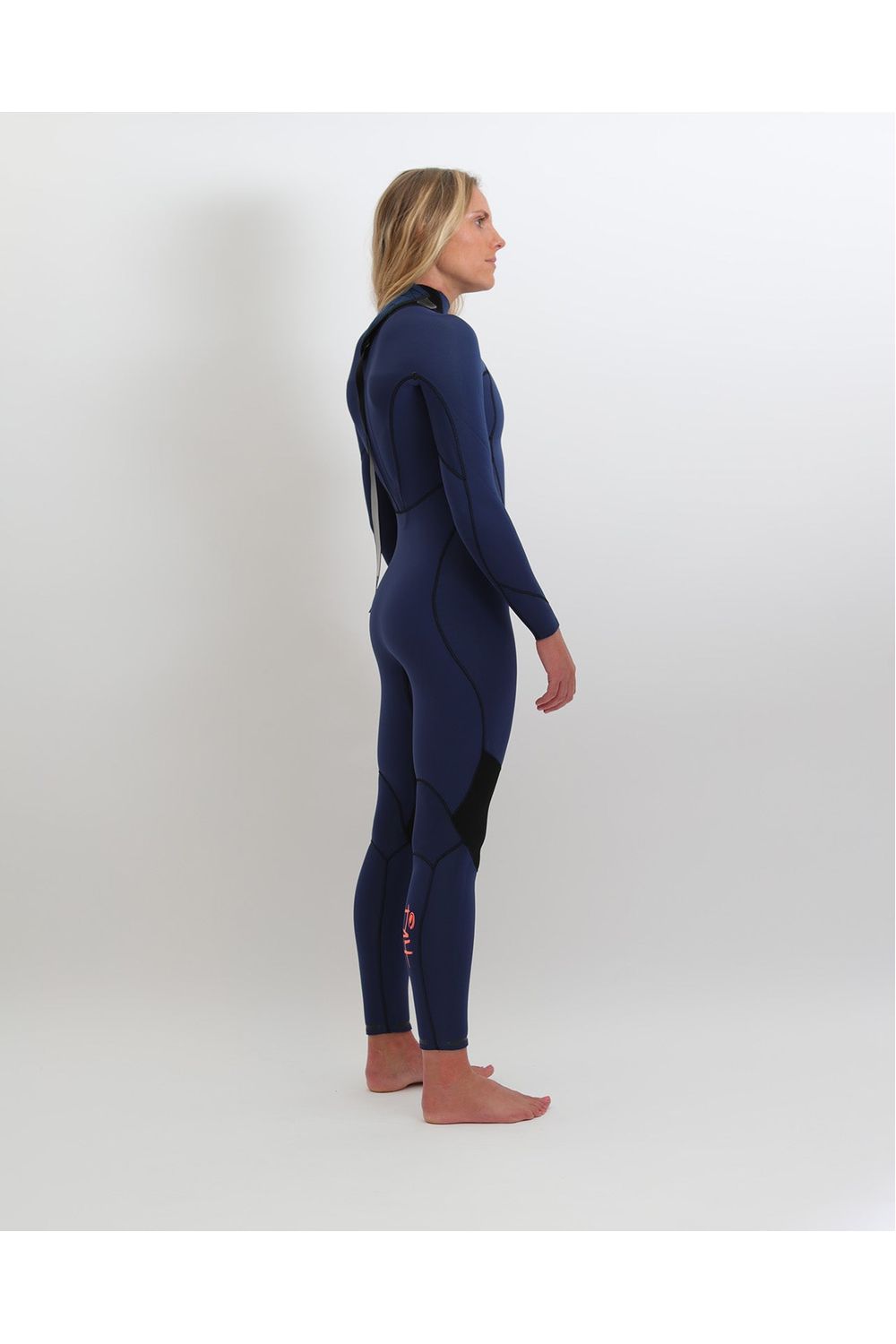 Tiki Ladies Zepha2 3/2 Gbs Wetsuit - Back Zip - Navy/Peach