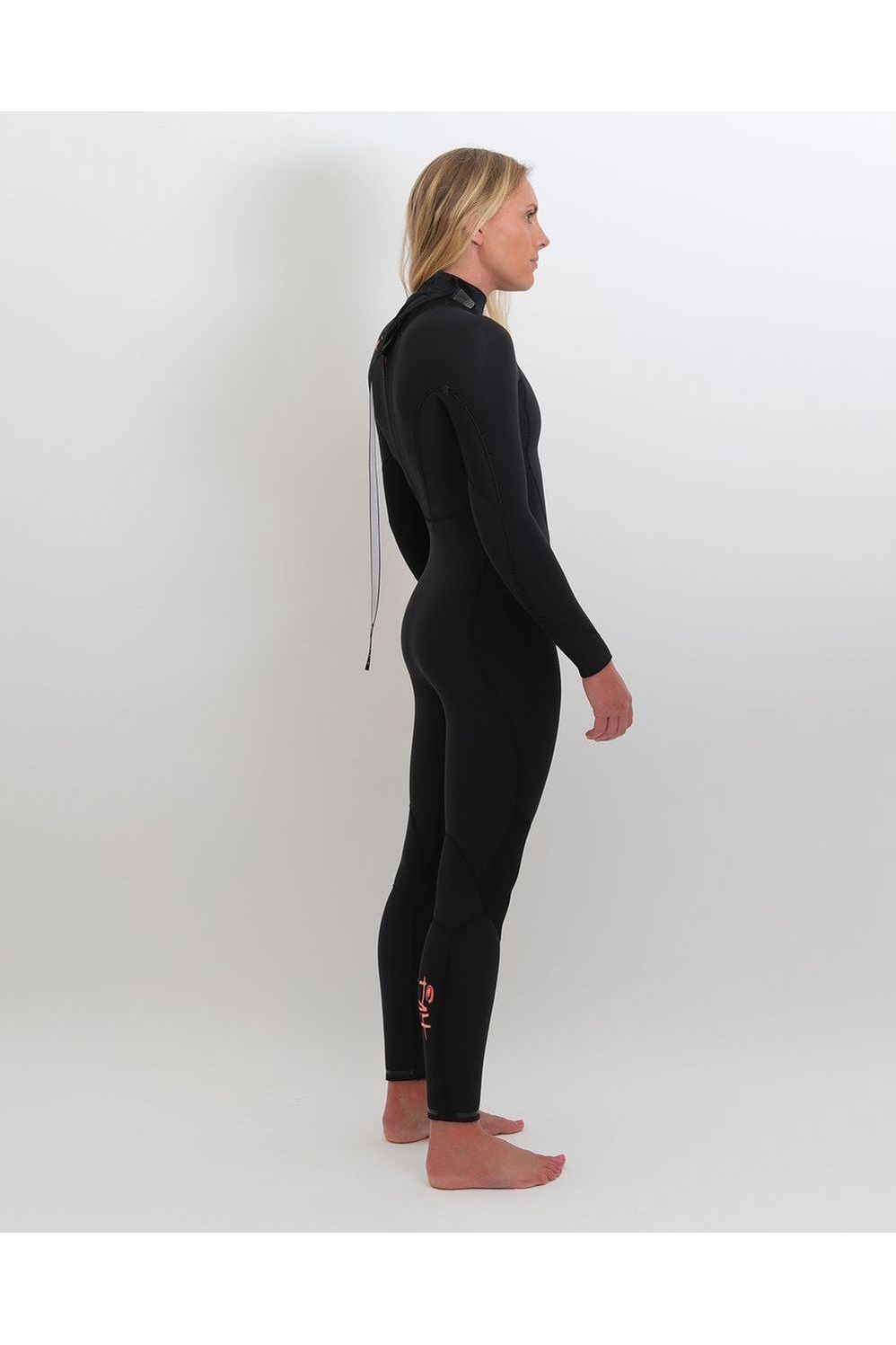 Tiki Women's Zepha2 4/3 Wetsuit GBS - Back Zip - Black/Peach