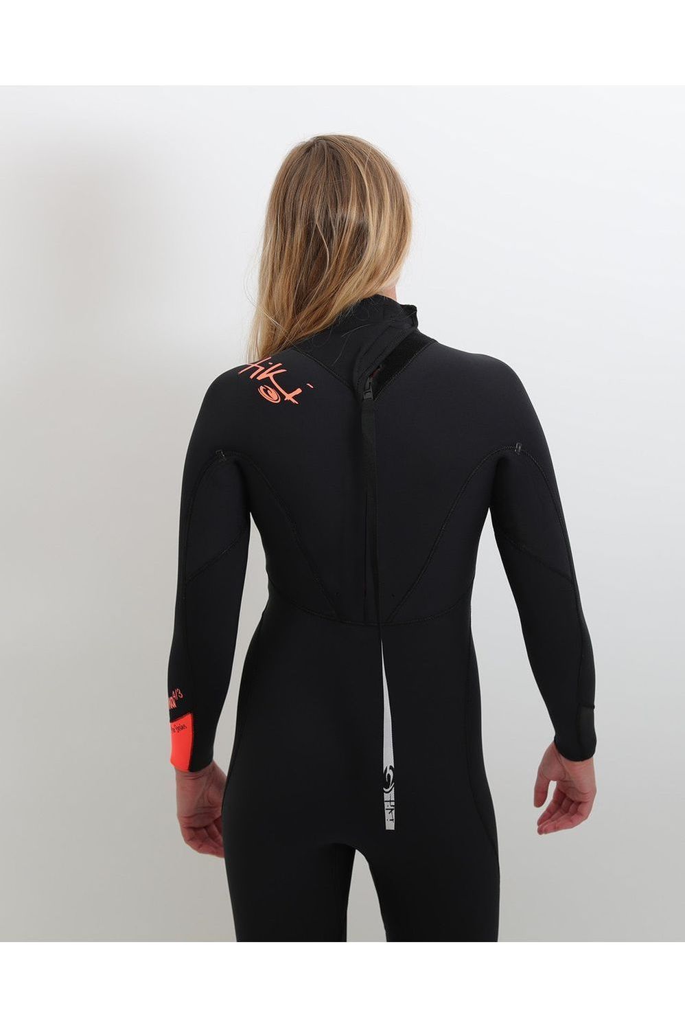 Tiki Women's Zepha2 4/3 Wetsuit GBS - Back Zip - Black/Peach