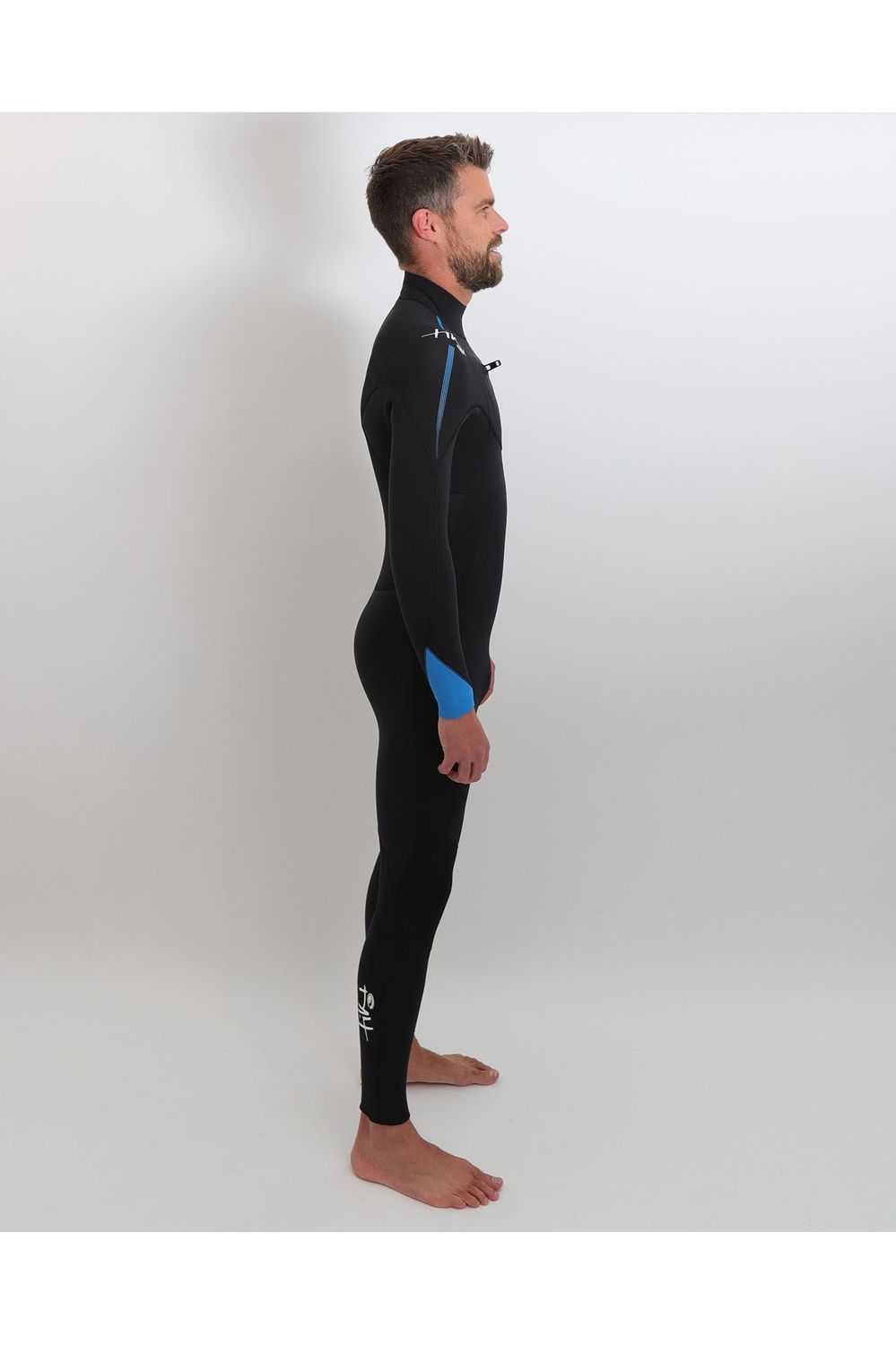 Tiki Mens Tech 3/2 GBS Wetsuit - Chest Zip - Black/Electric Blue