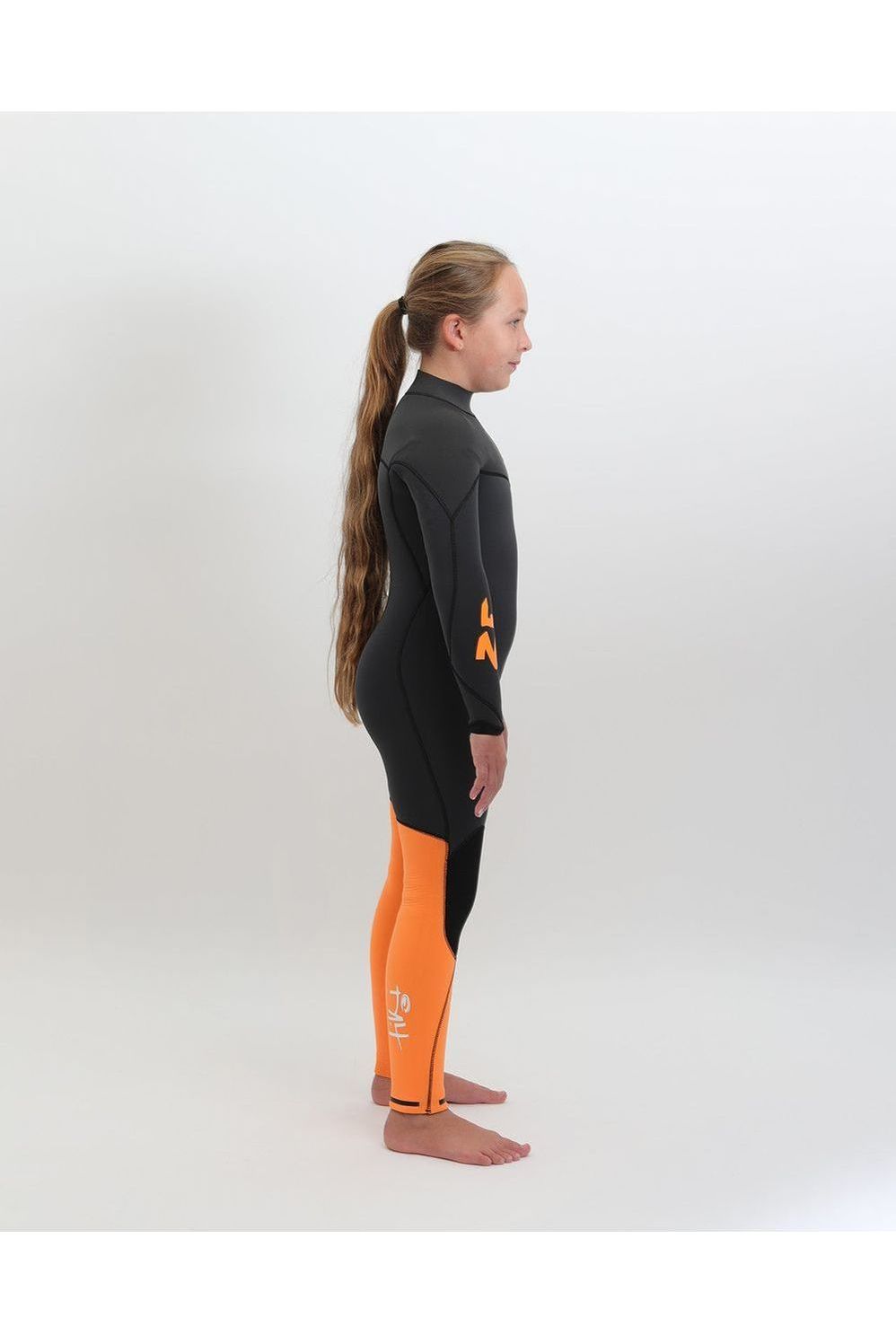 Tiki Youth Zepha 4/3 Gbs Zip Free Steamer - Graphite/Orange